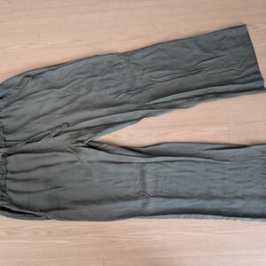 Casual Sage Green Wide-Leg Pants